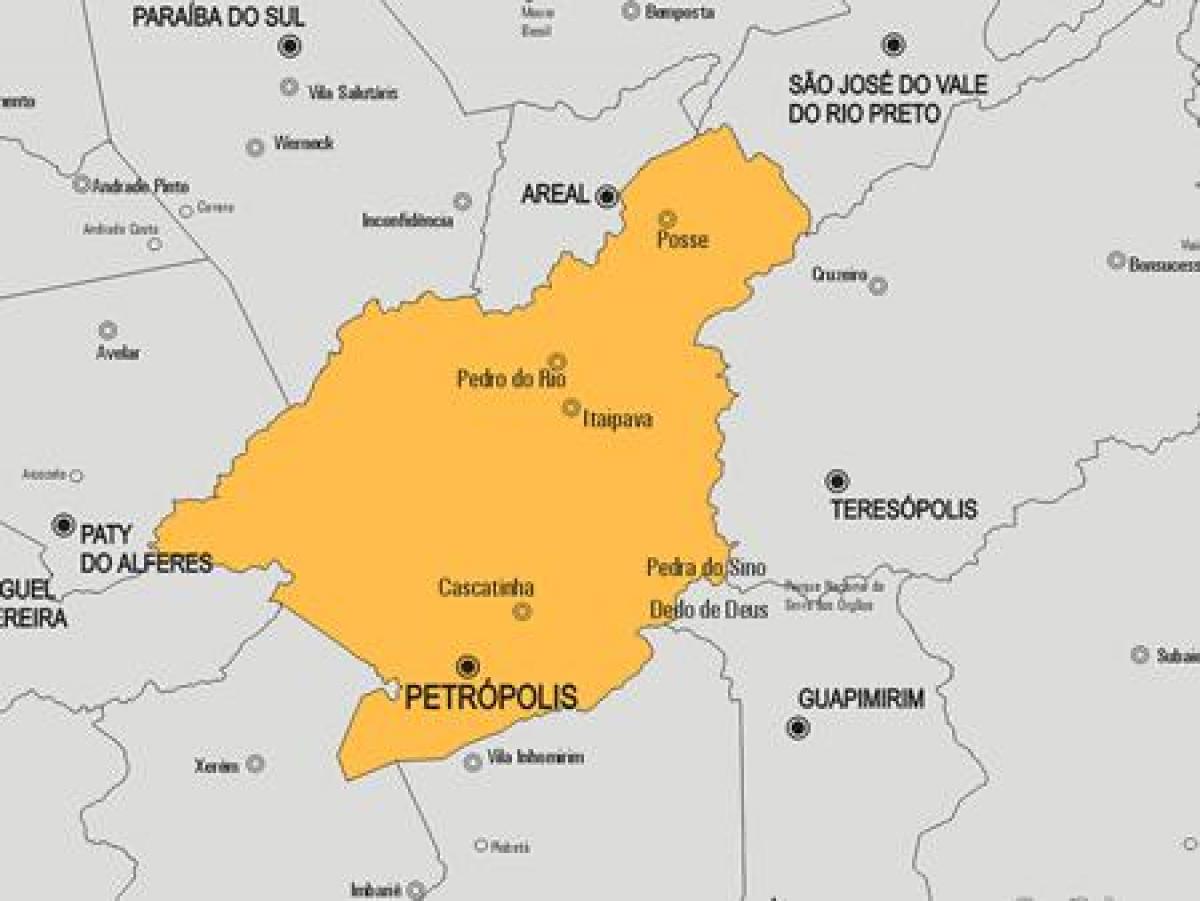Mappa di Petrópolis comune