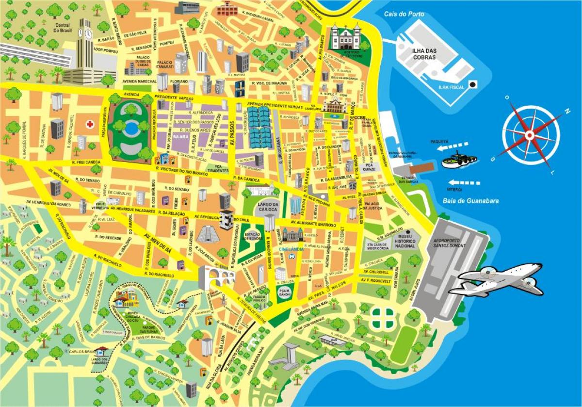 Mappa attrazioni di Rio de Janeiro