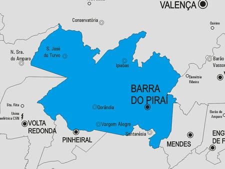 Mappa di Barra do Piraí comune