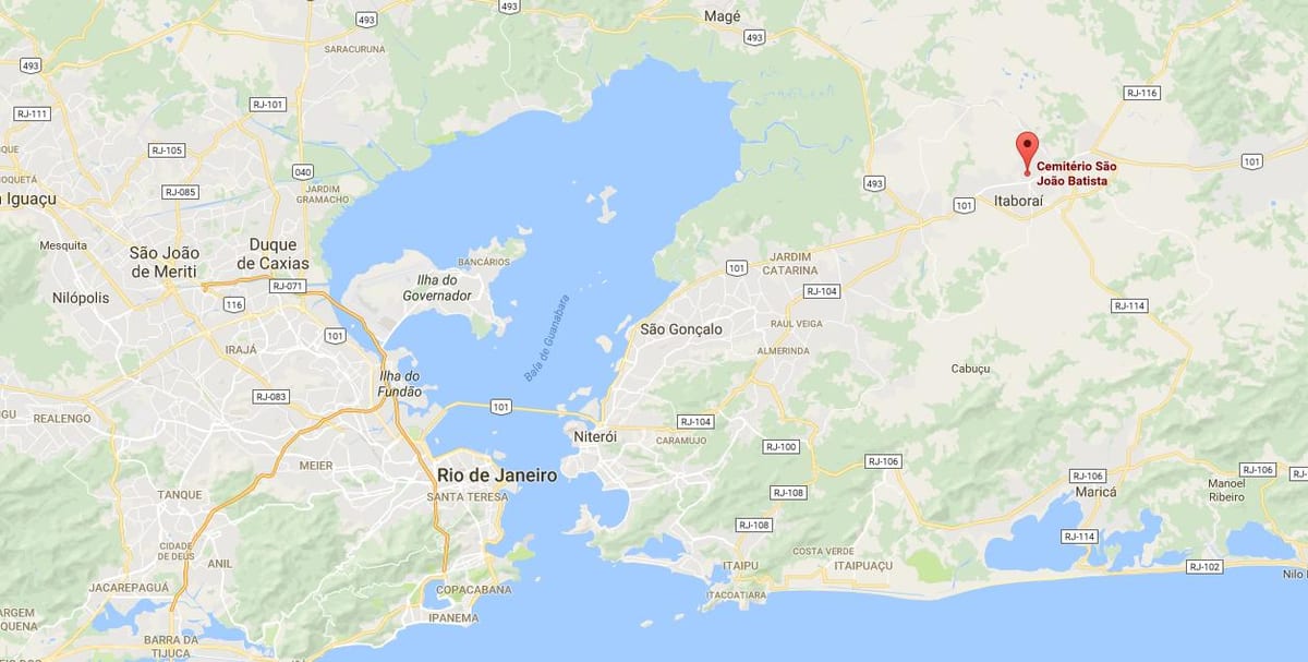 Mappa del cimitero di São João Batista