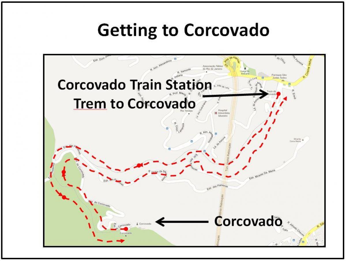 Mappa di Corcovado treno