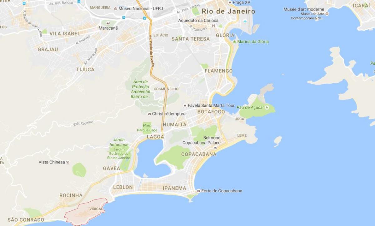 Mappa della favela Vidigal