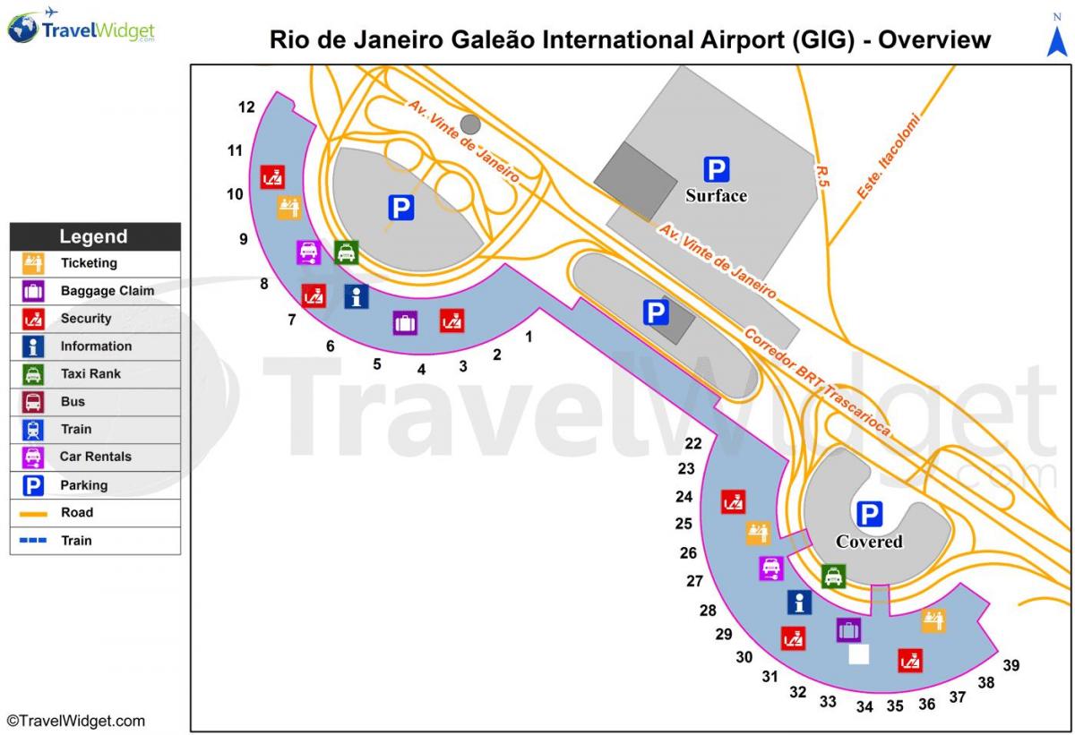 Mappa di aeroporto Galeao terminale