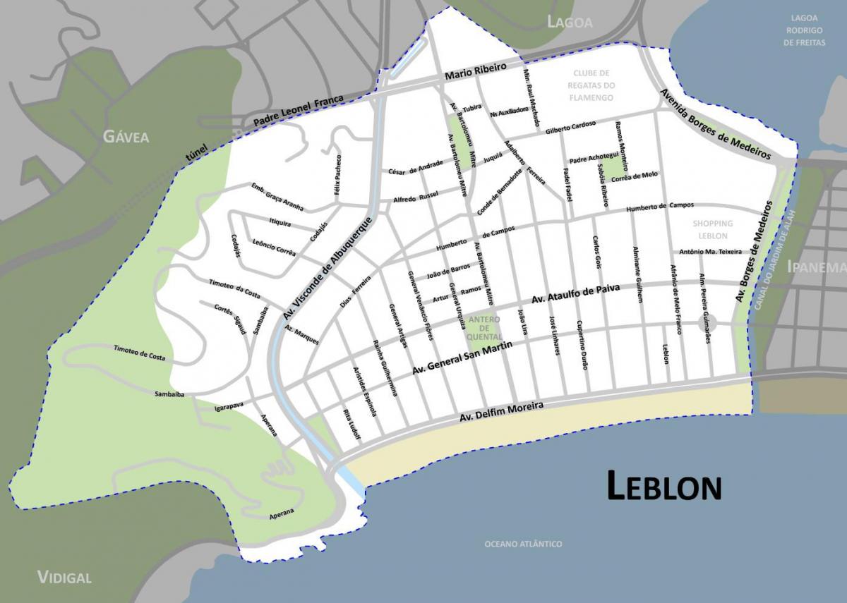 Mappa di spiaggia di Leblon
