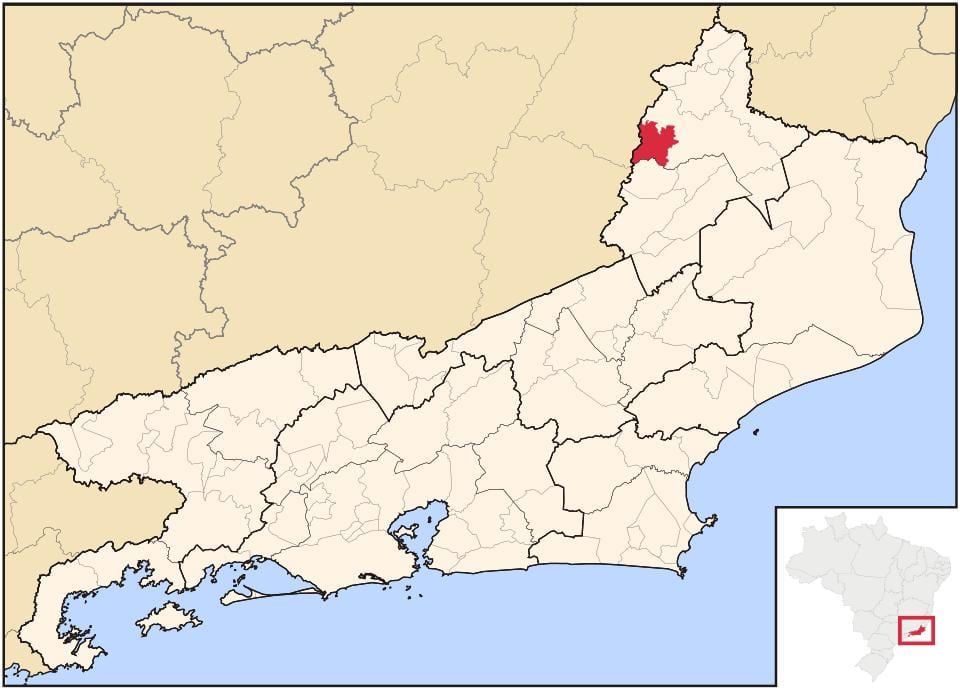 Mappa di Laje fare Muriaé