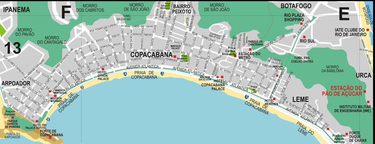 Mappa di Leme beach