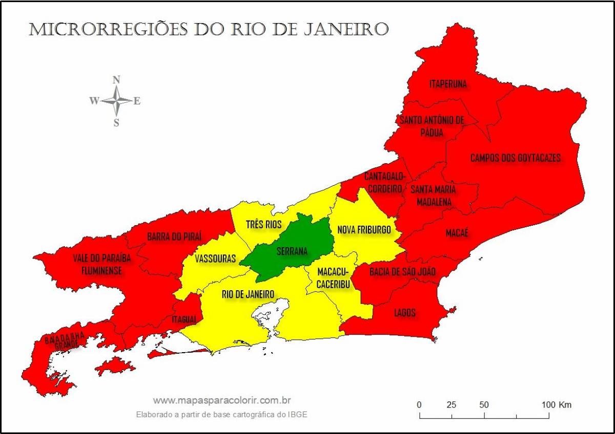 Mappa di micro-regioni Rio de Janeiro