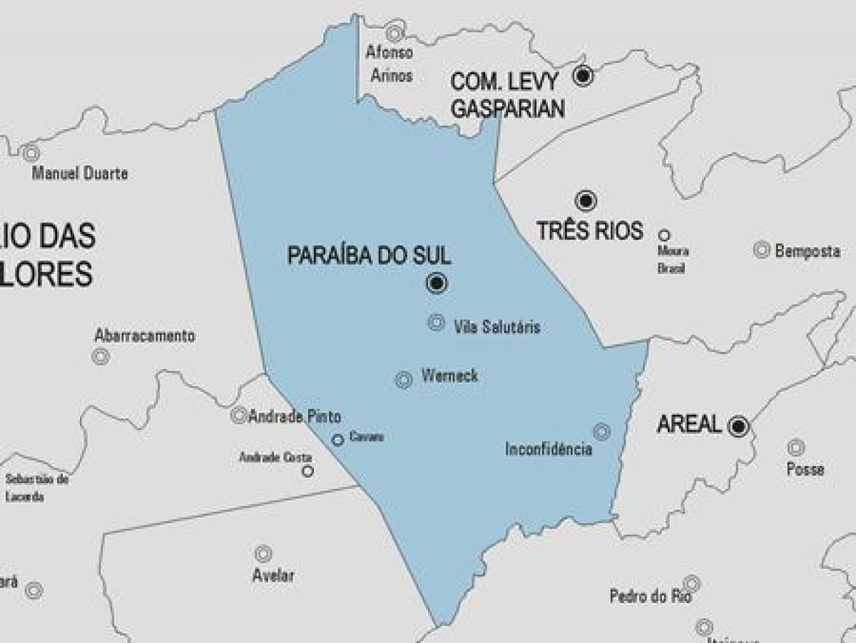 Mappa di Paraíba do Sul comune