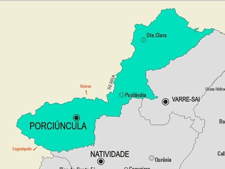 Mappa del comune Porciúncula