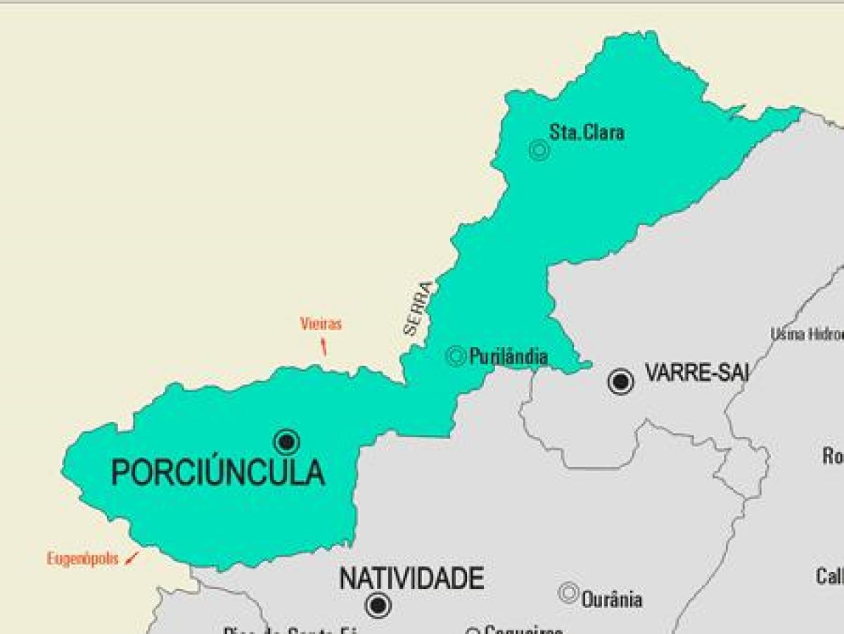 Mappa del comune Porciúncula