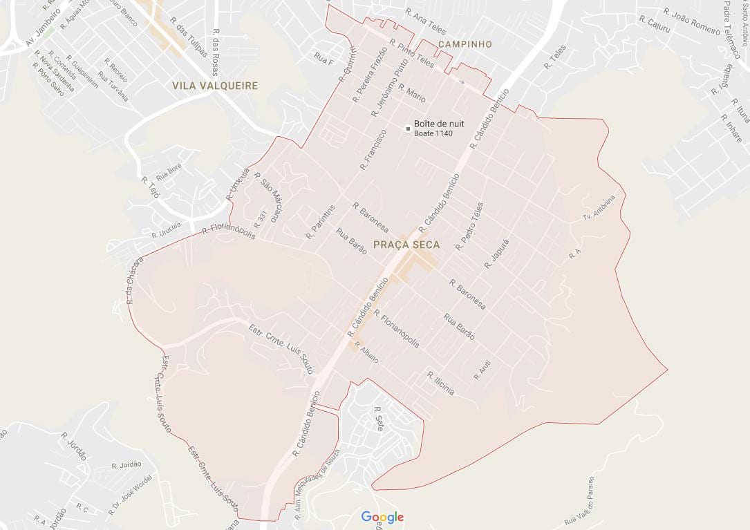 Mappa di Praça Seca