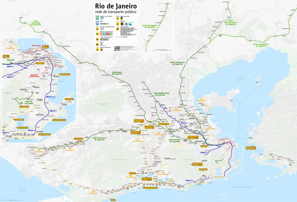 Mappa di Rio de Janeiro trasporto