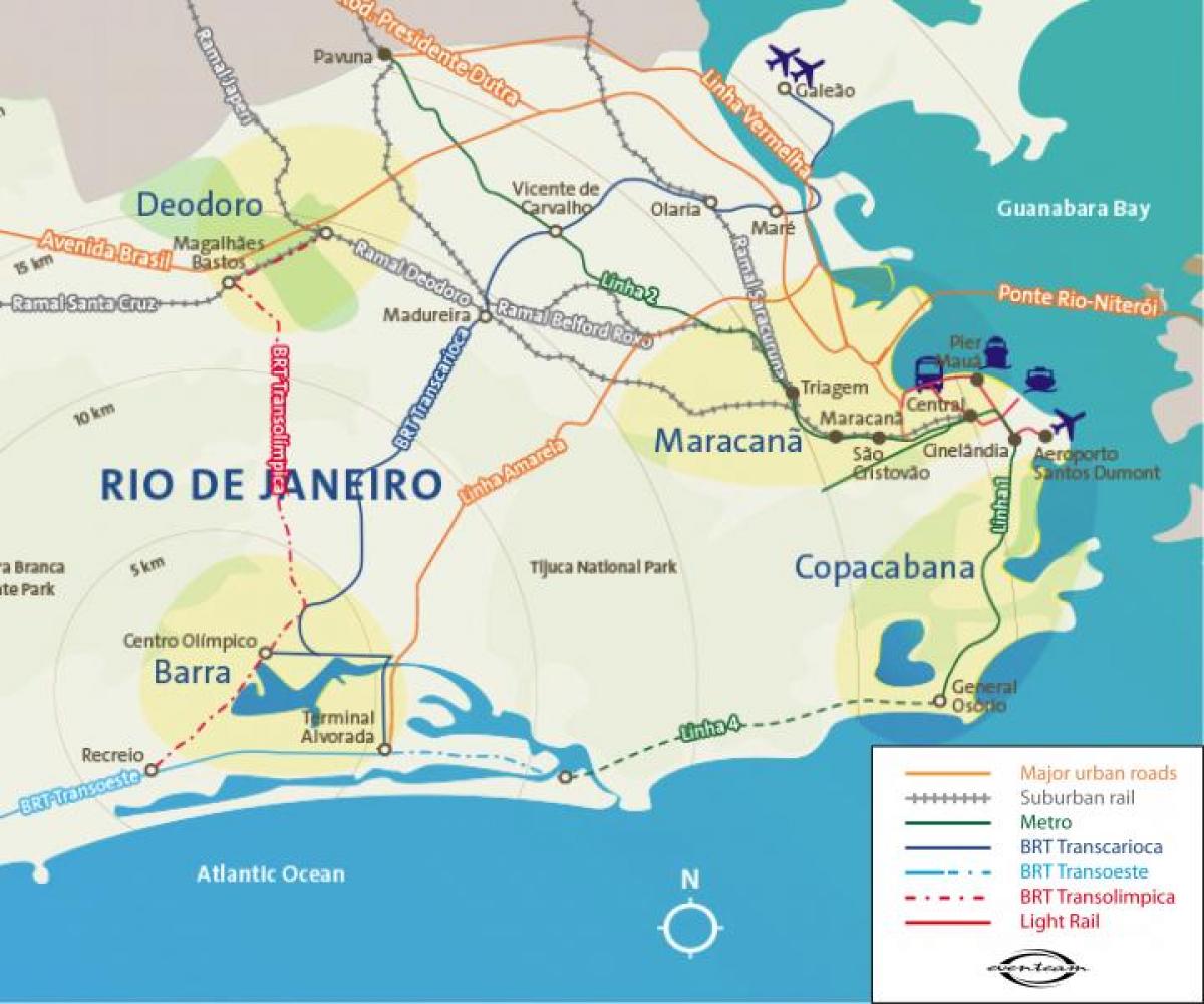 Mappa di Rio de Janeiro aeroporti