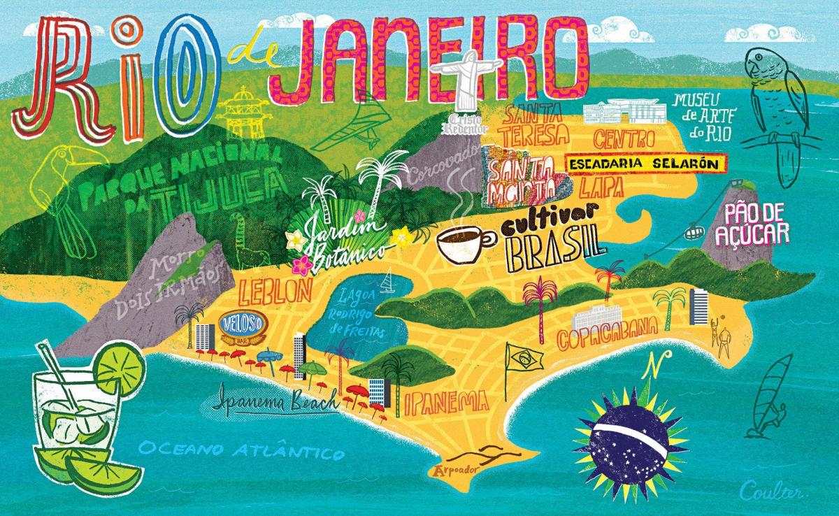 Mappa di Rio de Janeiro, carta da parati