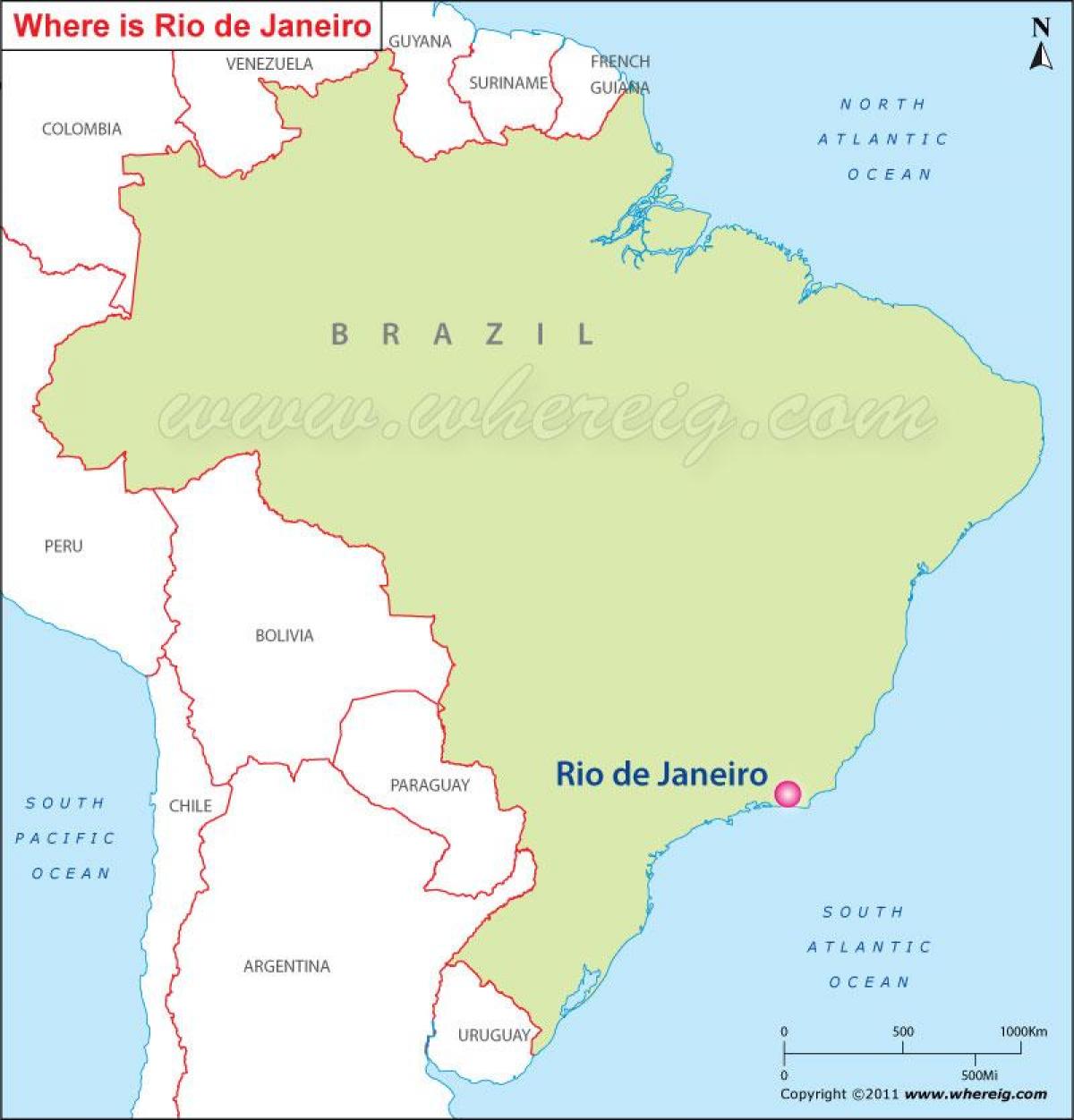 Mappa di Rio de Janeiro in Brasile