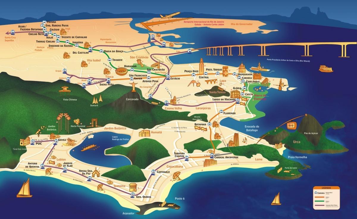 Mappa di Rio monumenti