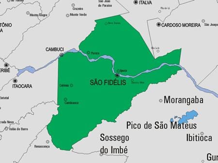 Mappa di São Francisco de Itabapoana comune