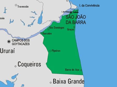 Mappa di São João da Barra comune