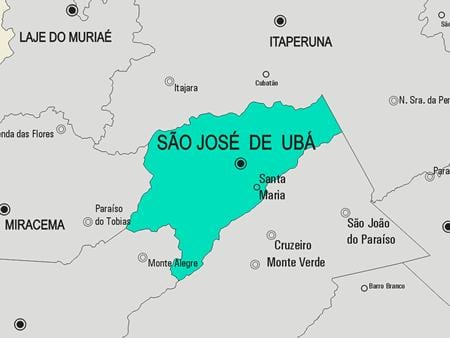Mappa di São José de Ubá comune