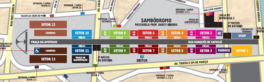 Mappa di Sambódromo