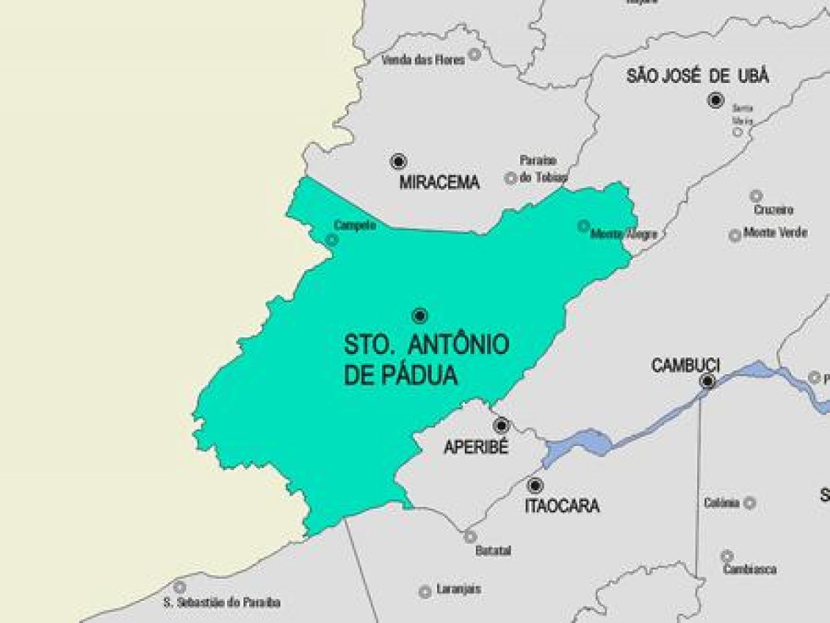 Mappa di Santo Antônio de Pádua comune