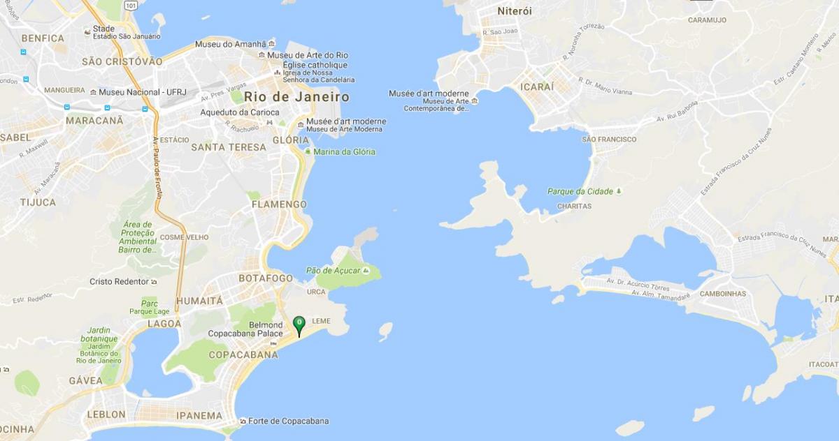 Mappa della spiaggia di Copacabana