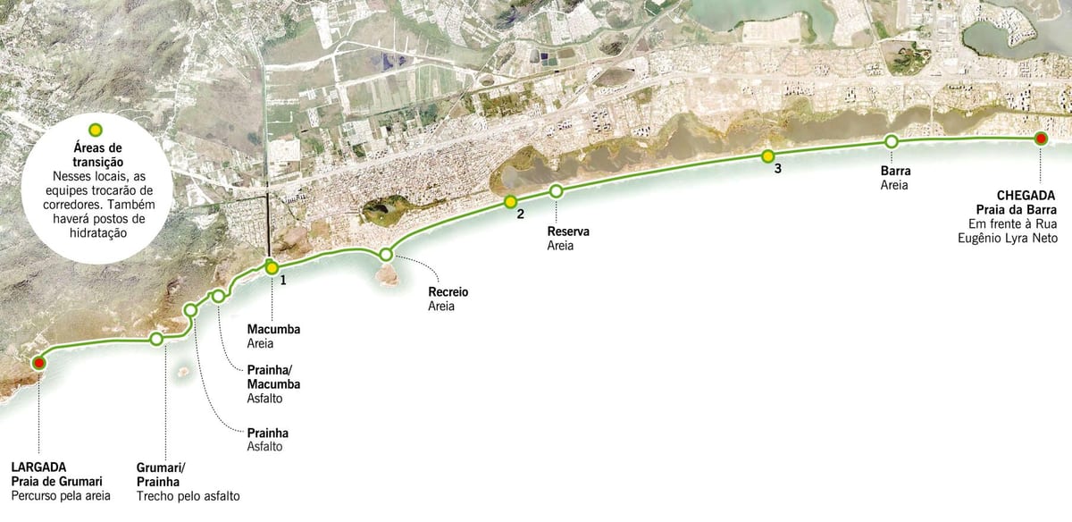 Mappa di spiaggia di Grumari
