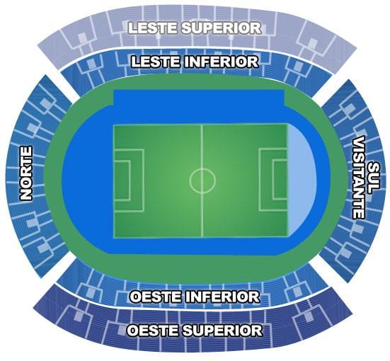 Mappa di stadio Engenhão secteurs