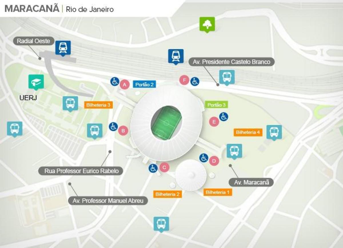 Mappa di stadio Maracanã accès