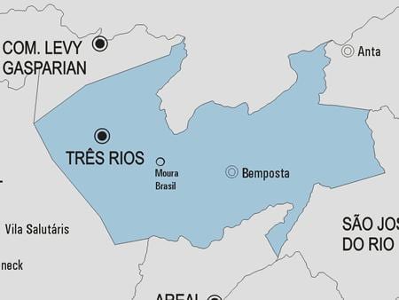 Mappa di Três Rios comune