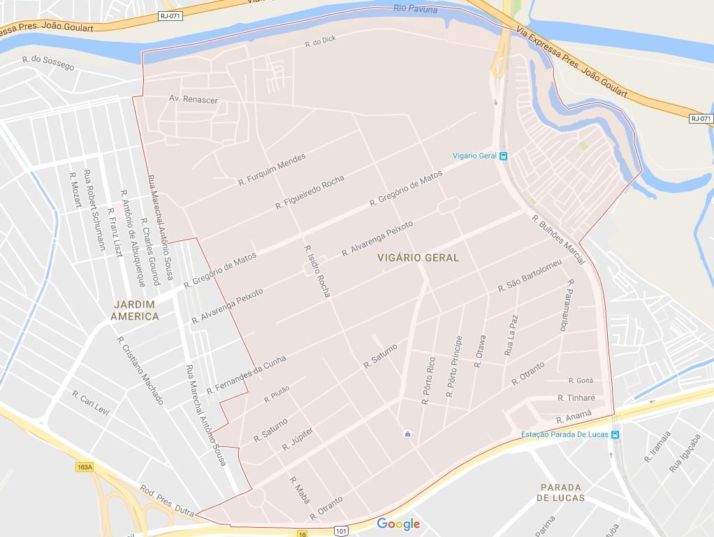 Mappa di Vigário Geral