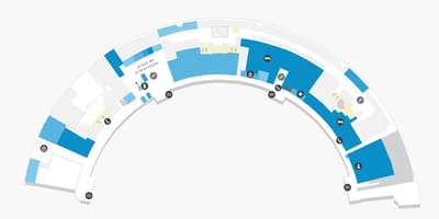Mappa di aeroporto Galeão Terminal 1 Livello 2