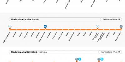 Mappa di BRT TransCarioca - Stazioni