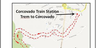 Mappa di Corcovado treno