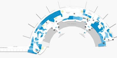 Mappa di aeroporto Galeão Terminal 2 Livello 1