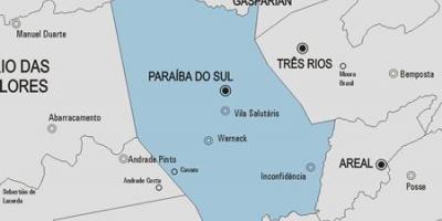 Mappa di Paraíba do Sul comune