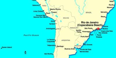 Mappa di Rio de Janeiro in Sud America