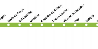 Mappa di Rio de Janeiro metropolitana Linea 2 (verde)