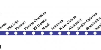 Mappa di Rio de Janeiro della metropolitana Linea 3 (blu)