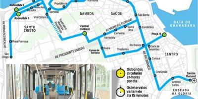 Mappa di Rio de Janeiro del tram