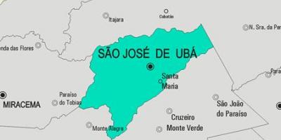 Mappa di São José de Ubá comune