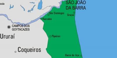 Mappa di São João da Barra comune