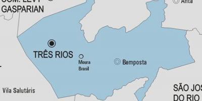 Mappa di Três Rios comune